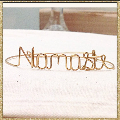 Custom Wire "Namaste" Yoga Bracelet (MADE TO ORDER)