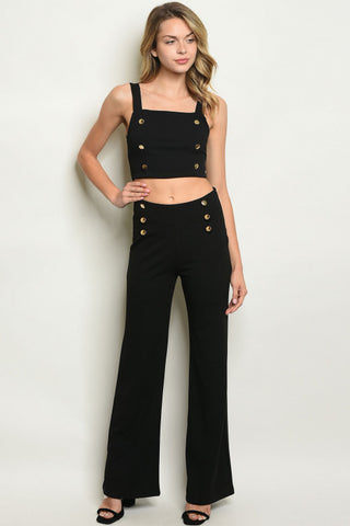 'Regret You' Black Top & Pants Set