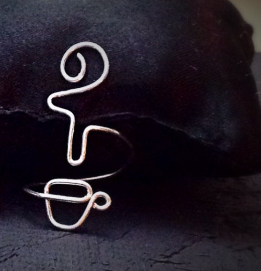 Custom Wire Coffee Tea Cup Ring (MADE TO ORDER)