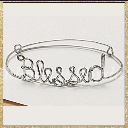 Custom Wire "Blessed" Bracelet (MADE TO ORDER)